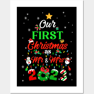 Our First Christmas As Mr And Mrs 2023 Couple Wife Husband Posters and Art